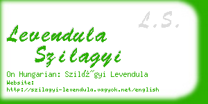 levendula szilagyi business card